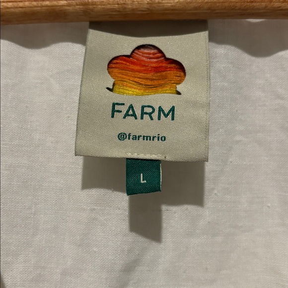 Farm Rio Mystic Blue Lotus Placed Print Long Sleeve Linen Blend Maxi Dress - Picture 9 of 15